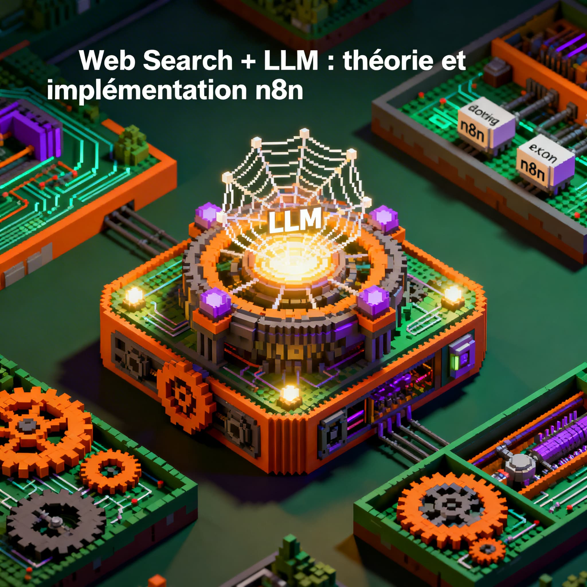 Illustration de l'article : Web Search + LLM dans n8n : théorie, architecture et implémentation pas à pas